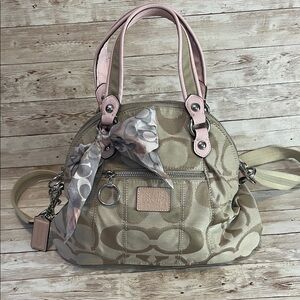 Coach Beige and Pink Satchel Bag